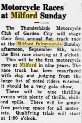 Milford Fairgrounds - Sep 5 1946 Motorcycle Races